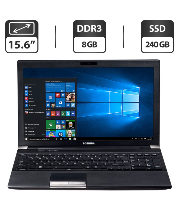 Ноутбук Б-класс Toshiba Tecra R950 / 15.6&quot; (1600x900) TN / Intel Core i5-3320M (2 (4) ядра по 2.6 - 3.3 GHz) / 8 GB DDR3 / 240 GB SSD / Intel HD Graphics 4000 / WebCam / DVD-ROM / VGA - 1