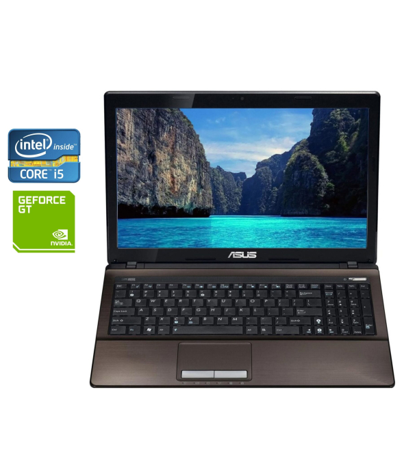 Ноутбук Asus K53SV / 15.6&quot; (1366x768) TN / Intel Core i5-2410M (2 (4) ядра по 2.3 - 2.9 GHz) / 8 GB DDR3 / 240 GB SSD / nVidia GeForce GT 540M, 2 GB DDR3, 128-bit / WebCam / DVD-ROM / Win 10 Pro - 1