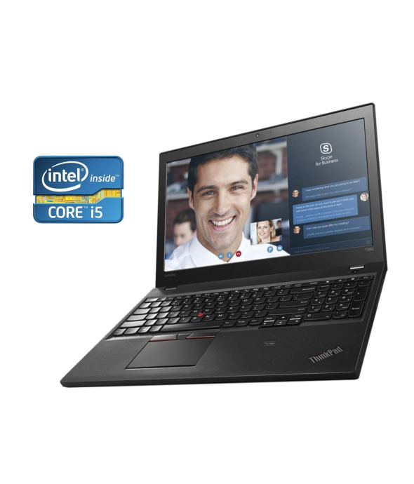 Ноутбук Б-класс Lenovo ThinkPad T560 / 15.6&quot; (1366x768) TN / Intel Core i5-6200U (2 (4) ядра по 2.3 - 2.8 GHz) / 8 GB DDR3 / 256 GB SSD / Intel HD Graphics 520 / WebCam / Win 10 Pro - 1