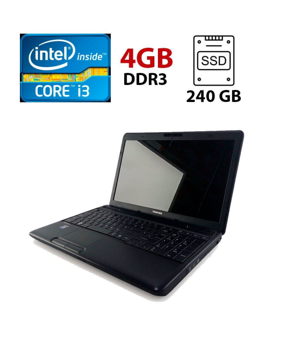 Ноутбук Toshiba Satellite Pro C660 / 15.6&quot; (1366x768) TN / Intel Core i3-380M (2 (4) ядра по 2.53 GHz) / 4 GB DDR3 / 240 GB SSD / Intel HD Graphics 1000 / WebCam - 1