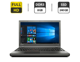 БУ Ноутбук Б-класс Lenovo ThinkPad T540p / 15.6&quot; (1920x1080) TN / Intel Core i7-4600M (2 (4) ядра по 2.9 - 3.6 GHz) / 8 GB DDR3 / 240 GB SSD / Intel HD Graphics 4600 / DVD-ROM / VGA из Европы