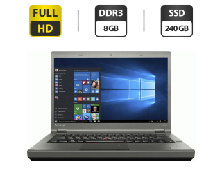 БУ Ноутбук Lenovo ThinkPad T440p / 14&quot; (1920x1080) TN / Intel Core i7-4600M (2 (4) ядра по 2.9 - 3.6 GHz) / 8 GB DDR3 / 240 GB SSD / Intel HD Graphics 4600 / VGA из Европы