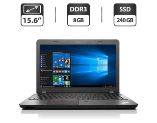 БУ Ноутбук Lenovo ThinkPad E550 / 15.6&quot; (1366x768) TN / Intel Core i3-5005U (2 (4) ядра по 2.0 GHz) / 8 GB DDR3 / 240 GB SSD / Intel HD Graphics 4400 / WebCam / HDMI / Windows 10 Pro из Европы