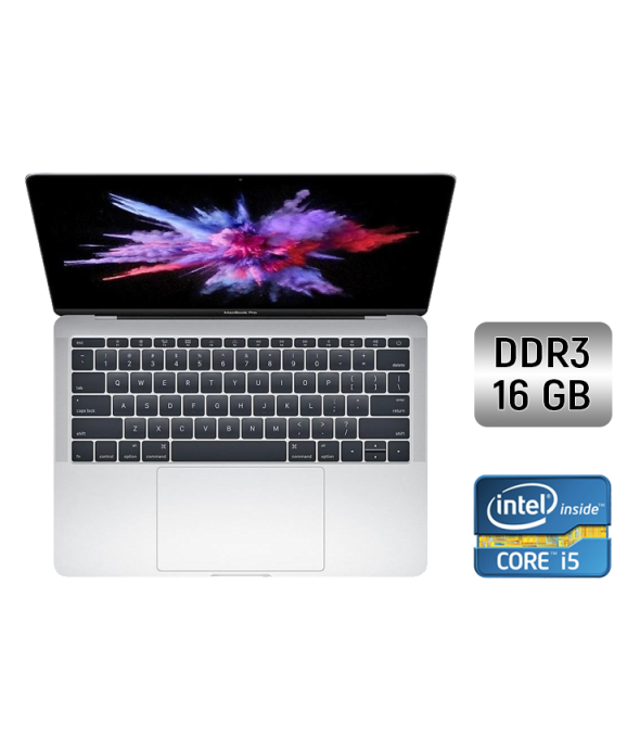 Ультрабук Apple MacBook Pro 13 (2017) / 13.3&quot; (2560x1600) IPS / Intel Core i5-7360U (2 (4) ядра по 2.3 - 3.6 GHz) / 16 GB DDR3 / 256 GB SSD / Intel Iris Plus Graphics 640 / WebCam / Touch ID / Silver - 1