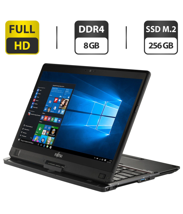 Ноутбук-трансформер Б-класс Fujitsu LifeBook T939 / 13.3&quot; (1920x1080) IPS Touch / Intel Core i5-8365U (4 (8) ядра по 1.6 - 4.1 GHz) / 8 GB DDR4 / 256 GB SSD M.2 / Intel UHD Graphics 620 / WebCam / Windows 10 Pro / Без стилуса - 1