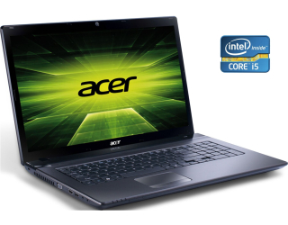 БУ Ноутбук Acer Aspire 7750G / 17.3&quot; (1600x900) TN / Intel Core i5-2450M (2 (4) ядра по 2.5 - 3.1 GHz) / 8 GB DDR3 / 240 GB SSD / Intel HD Graphics 3000 / WebCam / Win 10 Pro из Европы