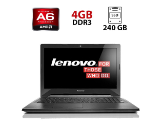 БУ Ноутбук Lenovo G50-45 / 15.6&quot; (1366x768) TN / AMD A6-6310 (4 ядра по 1.8 - 2.4 GHz) / 4 GB DDR3 / 240 GB SSD / AMD Radeon R4 Graphics / WebCam из Европы