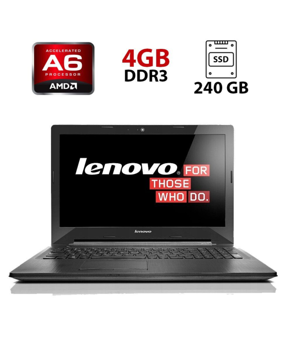 Ноутбук Lenovo G50-45 / 15.6&quot; (1366x768) TN / AMD A6-6310 (4 ядра по 1.8 - 2.4 GHz) / 4 GB DDR3 / 240 GB SSD / AMD Radeon R4 Graphics / WebCam - 1