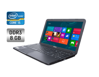 БУ Ноутбук Toshiba Satellite C855 / 15.6&quot; (1366x768) TN / Intel Core i5-3230M (2 (4) ядра по 2.6 - 3.2 GHz) / 8 GB DDR3 / 256 GB SSD / Intel HD Graphics 3000 / WebCam / DVD-ROM из Европы
