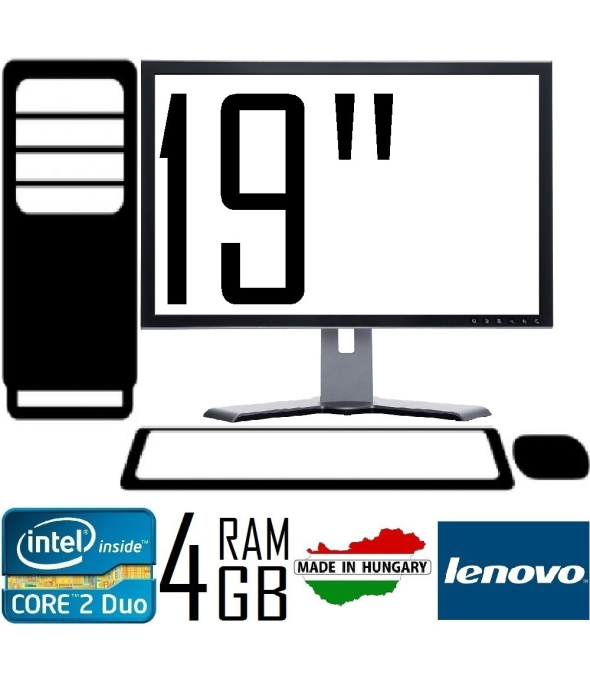 LENOVO M58 TOWER CORE 2 DUO E8400 3.00 GHZ 4GB RAM 160GB HDD + 19&quot; SAMSUNG 943B - 1