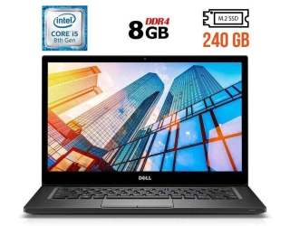 БУ Ноутбук Б-класс Dell Latitude 7490 / 14&quot; (1366x768) TN / Intel Core i5-8250U (4 (8) ядра по 1.6 - 3.4 GHz) / 8 GB DDR4 / 240 GB SSD M.2 / Intel UHD Graphics 620 / WebCam / USB 3.1 / HDMI / Windows 10 лицензия из Европы