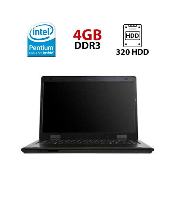 Ноутбук GIGABYTE E1500 / 15.6&quot; (1366x768) TN / Intel Pentium T4400 (2 ядра по 2.2 GHz) / 4 GB DDR2 / 320 GB HDD / Intel GMA Graphics 4500M / Акб не держит - 1