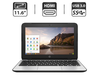 БУ Нетбук Б-класс HP ChromeBook 11 G5 EE / 11.6&quot; (1366x768) SVA / Intel Celeron N3060 (2 ядра по 1.6 - 2.48 GHz) / 4 GB DDR3 / 16 GB eMMC / Intel HD Graphics / WebCam / HDMI / Chrome OS из Европы