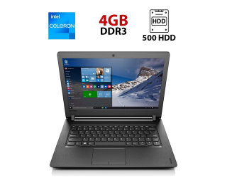 БУ Ноутбук Lenovo Ideapad 110-14IBR / 14&quot; (1366x768) TN / Intel Celeron N3060 (2 (дра по 1.6 - 2.48 GHz) / 4 GB DDR3 / 500 GB HDD / Intel HD Graphics 400 / WebCam из Европы
