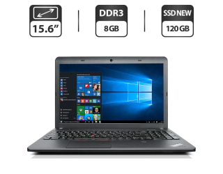БУ Ноутбук Б-класс Lenovo ThinkPad E540 / 15.6&quot; (1366x768) TN / Intel Core i3-4000M (2 (4) ядра по 2.4 GHz) / 8 GB DDR3 / 120 GB SSD NEW / Intel HD Graphics 4600 / WebCam / DVD-ROM / Windows 10 Pro из Европы