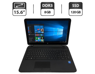 БУ Ноутбук HP 15-f209wm / 15.6&quot; (1366x768) TN / Intel Celeron N2840 (2 ядра по 2.16 - 2.58 GHz) / 8 GB DDR3 / 120 GB SSD / Intel HD Graphics / WebCam / HDMI / Windows 10 Pro из Европы