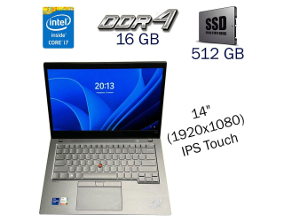 БУ Ультрабук Lenovo Thinkpad T14s / 14&quot; (1920x1080) IPS Touch / Intel Core i7-1165G7 (4 (8) ядра по 2.8 - 4.7 GHz) / 16 GB DDR4 / 512 GB SSD / Intel Iris Xe Graphics / WebCam / Windows 11 Pro Lic из Европы