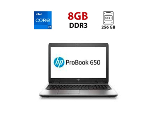 БУ Ноутбук HP ProBook 650 G1 / 15.6&quot; (1920x1080) TN / Intel Core i7-4800MQ (4 (8) ядра по 2.7 - 3.7 GHz) / 16 GB DDR3 / 240 GB SSD / Intel HD Graphics 4600 / WebCam из Европы