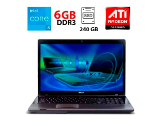 БУ Ноутбук Acer Aspire 7745G / 17.3&quot; (1600x900) TN / Intel Core i5-430M (2 (4) ядра по 2.26 - 2.53 GHz) / 6 GB DDR3 / 240 GB SSD / ATI Radeon HD 5850, 1 GB DDR3, 128-bit / WebCam из Европы