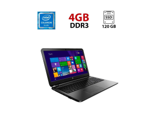 БУ Ноутбук HP 250 G3 / 15.6&quot; (1366x768) TN / Intel Celeron N2840 (2 ядра по 2.16 - 2.58 GHz) / 4 GB DDR3 / 120 GB SSD / Intel HD Graphics / WebCam из Европы