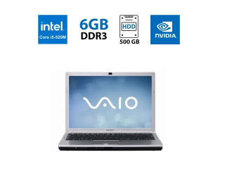 БУ Ноутбук Sony Vaio VPC-F11M1E / 15.6'' (1920x1080) TN / Intel Core i5-520M (2 (4) ядра по 2.4 - 2.93 GHz) / 6 GB DDR3 / 500 GB HDD / nVidia GeForce GT 310M, 1 GB DDR3, 128-bit / WebCam из Европы