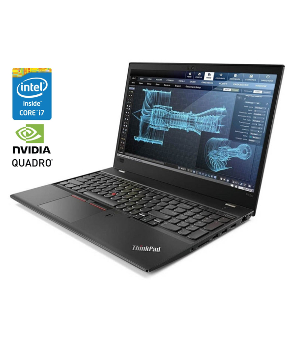 Мобильная рабочая станция Lenovo ThinkPad P52s / 15.6&quot; (1920x1080) IPS / Intel Core i7-8550U (4 (8) ядра по 1.8 - 4.0 GHz) / 8 GB DDR4 / 250 GB SSD / nVidia Quadro P500, 2 GB GDDR5, 64-bit / WebCam / Win 10 Pro - 1
