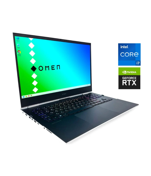 Игровой ноутбук HP Omen 16-b0005dx White / 16.1&quot; (2560x1440) IPS / Intel Core i7-11800H (8 (16) ядер по 2.3 - 4.6 GHz) / 16 GB DDR4 / 1000 GB SSD / nVidia GeForce RTX 3070, 8 GB GDDR6, 256-bit / WebCam - 1