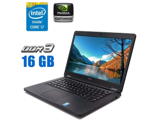 БУ Ноутбук Б-класс Dell Latitude E5450 / 14&quot; (1920x1080) TN / Intel Core i7-5600U (2 (4) ядра по 2.6 - 3.2 GHz) / 16 GB DDR3 / 250 GB SSD / nVidia GeForce 840M, 2 GB DDR3, 64-bit / WebCam / Win 10 Pro из Европы