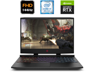 БУ Игровой ноутбук HP Omen 15-dc1018cs / 15.6&quot; (1920x1080) IPS / Intel Core i7-9750H (6 (12) ядер по 2.6 - 4.5 GHz) / 16 GB DDR4 / 512 GB SSD / nVidia GeForce RTX 2070 Max-Q, 8 GB GDDR6, 256-bit / WebCam / USB 3.1 / miniDP / HDMI из Европы