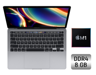 БУ Ультрабук Apple MacBook Air 13 (2020) / 13.3&quot; (2560x1600) IPS / Apple M1 (8 ядер по 3.2 GHz) / 8 GB DDR4 / 256 GB SSD / Apple M1 Graphics / WebCam / True Tone / Touch ID / Space Gray из Европы