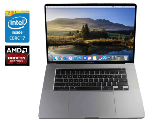 БУ Ультрабук Б-класс Apple MacBook Pro 16 2019 A2141 / 16&quot; (3072x1920) IPS / Intel Core i7-9750H (6 (12) ядер по 2.6 - 4.5 GHz) / 16 GB DDR4 / 512 GB SSD / AMD Radeon Pro 5300M, 4 GB GDDR6, 128-bit / WebCam / MacOS из Европы