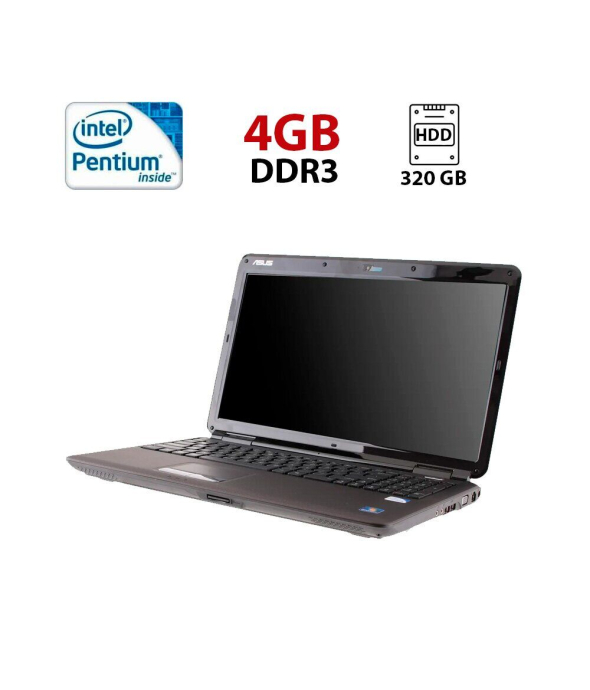 Ноутбук Asus K50IJ / 15.6&quot; (1366x768) TN / Intel Pentium T4200 (2 ядра по 2.0 GHz) / 4 GB DDR2 / 320 GB HDD / Intel GMA X4500M Graphics / WebCam / АКБ не держит - 1