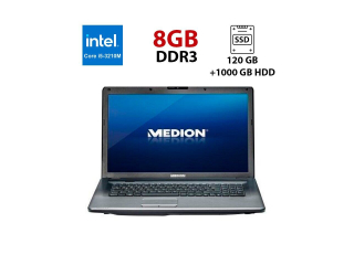 БУ Ноутбук Medion Akoya P7816 / 17.3&quot; (1600x900) TN / Intel Core i5-3210M (2 (4) ядра по 2.5 - 3.1 GHz) / 8 GB DDR3 / 120 GB SSD + 1000 GB HDD / nVIDIA GeForce GT645M, 1 GB DDR3, 128-bit / WebCam из Европы