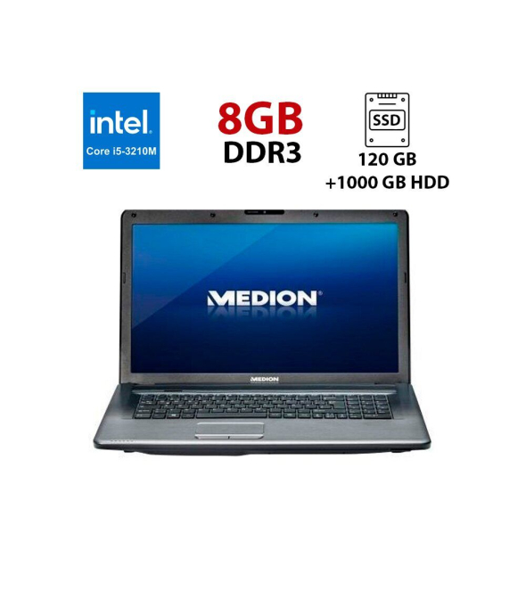 Ноутбук Medion Akoya P7816 / 17.3&quot; (1600x900) TN / Intel Core i5-3210M (2 (4) ядра по 2.5 - 3.1 GHz) / 8 GB DDR3 / 120 GB SSD + 1000 GB HDD / nVIDIA GeForce GT645M, 1 GB DDR3, 128-bit / WebCam - 1