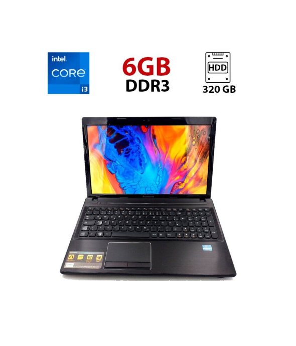 Ноутбук Lenovo G580 / 15.6&quot; (1366x768) TN / Intel Core i3-3110M (2 (4) ядра по 2.4 GHz) / 6 GB DDR3 / 320 GB HDD / Intel HD Graphics 4000 / WebCam - 1