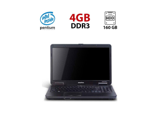 БУ Ноутбук Б-класс Acer eMachines E727 / 15.6&quot; (1366x768) TN / Intel Pentium T4500 (2 ядра по 2.3 GHz) / 4 GB DDR3 / 160 GB HDD / Intel GMA 4500M Graphics / WebCam / Акб не держит из Европы