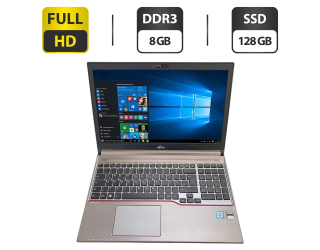 БУ Ноутбук Б-класс Fujitsu LifeBook E756 / 15.6'' (1920x1080) IPS / Intel Core i5-6300U (2 (4) ядра по 2.4 - 3.0 GHz) / 8 GB DDR3 / 128 GB SSD / Intel HD Graphics 520 / WebCam / DVD-ROM / DisplayPort из Европы