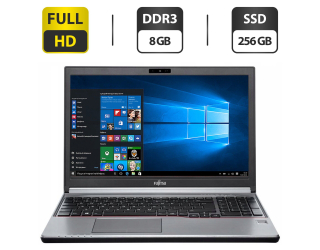 БУ Ноутбук Б-класс Fujitsu LifeBook E756 / 15.6'' (1920x1080) IPS / Intel Core i5-6300U (2 (4) ядра по 2.4 - 3.0 GHz) / 8 GB DDR3 / 256 GB SSD / Intel HD Graphics 520 / WebCam / DVD-ROM / VGA из Европы