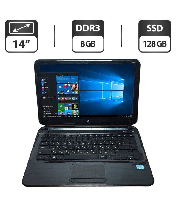 Ноутбук Б-класс HP 14-b005ed / 14&quot; (1366x768) TN / Intel Core i3-2367M (2 (4) ядра по 1.4 GHz) / 8 GB DDR3 / 128 GB SSD / Intel HD Graphics 3000 / WebCam / HDMI - 1
