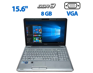 БУ Ноутбук Toshiba Satellite L500-1R3 / 15.6&quot; (1366x768) TN / Intel Pentium T4400 (2 ядра по 2.2 GHz) / 8 GB DDR3 / 500 GB HDD / Intel Graphics / WebCam / VGA из Европы