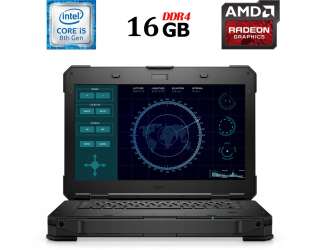 БУ Защищенный ноутбук Б-класс Dell Latitude 5424 Rugged / 14&quot; (1920x1080) IPS / Intel Core i5-8350U (4 (8) ядра по 1.7 - 3.6 GHz) / 16 GB DDR4 / 512 GB SSD M.2 / AMD Radeon RX 540, 2 GB GDDR5, 128-bit / WebCam / USB 3.1 / HDMI / Два АКБ из Европы