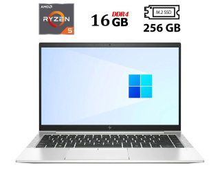 БУ Ультрабук HP EliteBook 845 G7 / 14&quot; (1920х1080) IPS / AMD Ryzen 5 Pro 4650U (6 (12) ядер по 2.1 - 4.0 GHz) / 16 GB DDR4 / 256 GB SSD M.2 / AMD Radeon RX Vega 6 Graphics / WebCam / HDMI / 4G LTE / Windows 11 Pro из Европы
