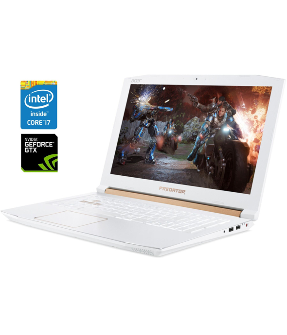 Игровой ноутбук Acer Predator Helios 300 PH315-51 White / 15.6&quot; (1920x1080) IPS / Intel Core i7-8750H (6 (12) ядер по 2.2 - 4.1 GHz) / 16 GB DDR4 / 256 GB SSD / nVidia GeForce GTX 1060, 6 GB GDDR5, 192-bit / WebCam - 1