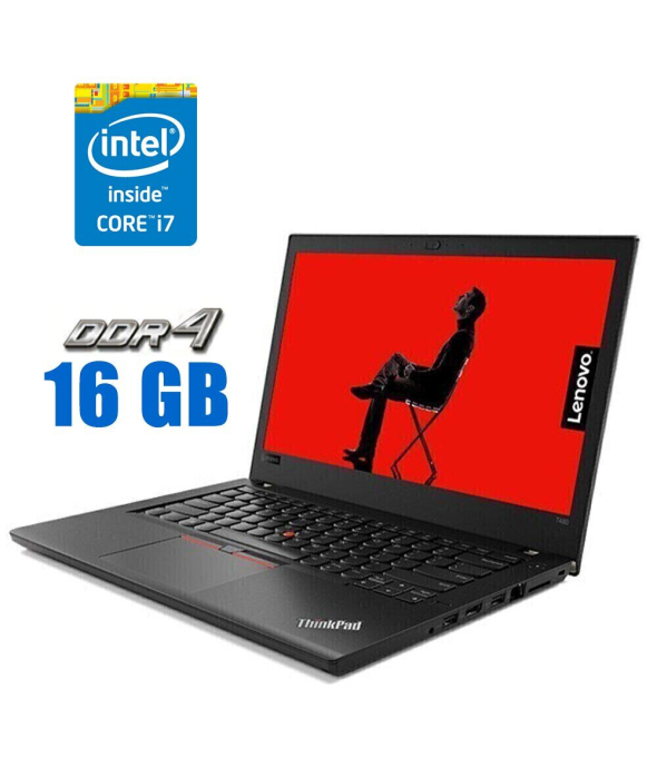 Ультрабук Lenovo ThinkPad T480s / 14&quot; (1920x1080) IPS / Intel Core i7-8650U (4 (8) ядра по 1.9 - 4.2 GHz) / 16 GB DDR4 / 240 GB SSD / Intel UHD Graphics 620 / WebCam - 1