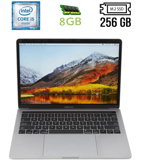 Ноутбук Б-класс Apple MacBook Pro A1989 (2018) / 13.3&quot; (2560x1600) IPS / Intel Core i5-8259U (4 (8) ядра по 2.3 - 3.8 GHz) / 8 GB DDR3 / 256 GB SSD M.2 / Intel Iris Plus Graphics 655 / WebCam - 1