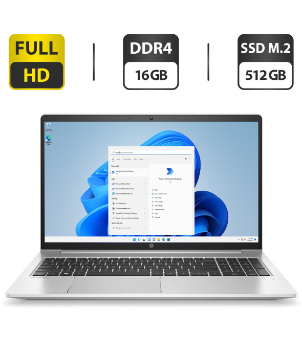 Ноутбук HP ProBook 450 G9 / 15.6&quot; (1920x1080) IPS / Intel Core i7-1255U (10 (12) ядер по 3.5 - 4.7 GHz) / 16 GB DDR4 / 512 GB SSD M.2 / Intel Iris Xe Graphics / WebCam / АКБ / Windows 11 Pro - 1