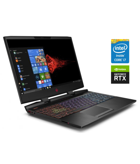 Игровой ноутбук HP Omen 15-dc1047nr / 15.6&quot; (1920x1080) IPS / Intel Core i7-9750H (6 (12) ядра по 2.6 - 4.5 GHz) / 16 GB DDR4 / 128 GB SSD M.2 + 1000 GB HDD / nVidia GeForce RTX 2070 Max-Q, 8 GB GDDR6, 256-bit / WebCam - 1