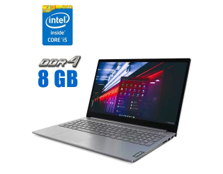 БУ Ультрабук Б-класс Lenovo ThinkBook 15-IML / 15.6&quot; (1920x1080) IPS / Intel Core i5-1035G1 (4 (8) ядра по 1.0 - 3.6 GHz) / 8 GB DDR4 / 256 GB SSD M.2 / Intel UHD Graphics / WebCam + Мышка и коврик из Европы