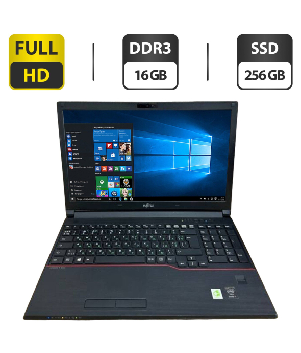 Ноутбук Fujitsu LifeBook E554 / 15.6'' (1920x1080) TN / Intel Core i7-4712MQ (4 (8) ядра по 2.3 - 3.3 GHz) / 16 GB DDR3 / 256 GB SSD / Intel HD Graphics 4600 / WebCam / VGA - 1