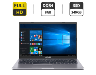 БУ Новый ультрабук Asus Laptop X515F / 15.6&quot; (1920x1080) TN / Intel Core i3-10110U (2 (4) ядра по 2.1 - 4.1 GHz) / 8 GB DDR4 / 240 GB SSD / Intel UHD Graphics / WebCam / HDMI / Windows 10 Home из Европы